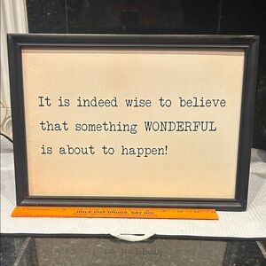 Creative Co-Op Black and Cream Inspirational Sign